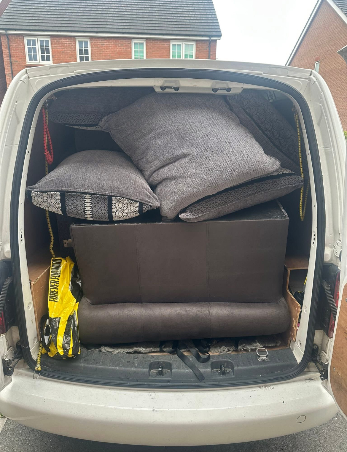 Sofa and cushions packed carefully
